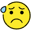 Anxious Face With Sweat Emoji from OpenMoji Set