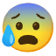 Anxious Face With Sweat Emoji from Noto Emoji Set