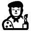 Artist High Contrast Default Emoji from Fluent Emoji High Contrast Set