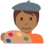 Artist Medium Dark Skin Tone Emoji from Twemoji Set