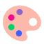 Artist Palette Flat Emoji from Fluent Emoji Flat Set