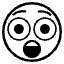 Astonished Face Emoji from EmojiTwo Black Set