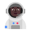 Astronaut Flat Dark Emoji from Fluent Emoji Flat Set