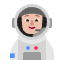Astronaut Flat Medium Light Emoji from Fluent Emoji Flat Set