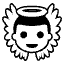Baby Angel Emoji from EmojiTwo Black Set