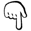 Backhand Index Pointing Down Emoji from EmojiTwo Black Set
