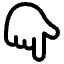 Backhand Index Pointing Down High Contrast Default Emoji from Fluent Emoji High Contrast Set
