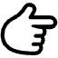 Backhand Index Pointing Right High Contrast Default Emoji from Fluent Emoji High Contrast Set