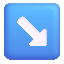 Down Right Arrow Color Emoji from Fluent Emoji Color Set