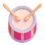 Drum Color Emoji from Fluent Emoji Color Set