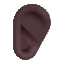 Ear Color Dark Emoji from Fluent Emoji Color Set