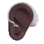 Ear With Hearing Aid Color Dark Emoji from Fluent Emoji Color Set