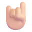 Sign Of The Horns Color Light Emoji from Fluent Emoji Color Set