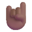 Sign Of The Horns Color Medium Dark Emoji from Fluent Emoji Color Set