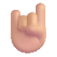 Sign Of The Horns Color Medium Light Emoji from Fluent Emoji Color Set
