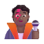 Singer Color Medium Dark Emoji from Fluent Emoji Color Set
