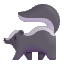 Skunk Color Emoji from Fluent Emoji Color Set