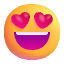 Smiling Face With Heart Eyes Color Emoji from Fluent Emoji Color Set