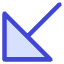 Triangle Arrow Diagonal Bottom Left Large Icon from Core Duo Set