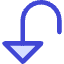 Triangle Arrow Turn Down Left Large Icon from Core Duo Set