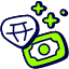 Diamond And Money Icon from Stickies Duo Set