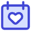 Calendar Heart Icon from Core Duo Set