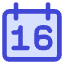 Date 16 Calendar Icon from Core Duo Set