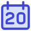 Date 20 Calendar Icon from Core Duo Set