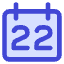 Date 22 Calendar Icon from Core Duo Set