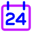Date 24 Calendar Icon from Core Neon Set