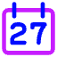 Date 27 Calendar Icon from Core Neon Set