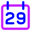 Date 29 Calendar Icon from Core Neon Set