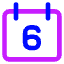 Date 6 Calendar Icon from Core Neon Set