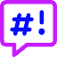 Chat Bubble Censor Square Icon from Core Neon Set