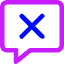 Chat Bubble Square Delete Icon from Core Neon Set