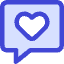 Chat Bubble Square Favorite Heart Icon from Core Duo Set