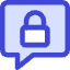 Chat Bubble Square Lock Icon from Core Duo Set