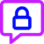 Chat Bubble Square Lock Icon from Core Neon Set