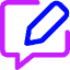 Chat Bubble Square Write Icon from Core Neon Set