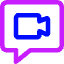 Chat Bubble Video Call Square Icon from Core Neon Set