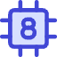 Computer Chip Eight Core Icon from Core Duo Set