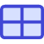 Rectangle Split Quarters Icon from Core Duo Set