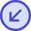 Line Arrow Diagonal Bottom Left Circle Icon from Core Duo Set