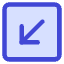 Line Arrow Diagonal Bottom Left Square Icon from Core Duo Set