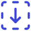 Line Arrow Down Dashed Square Icon from Core Duo Set
