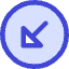 Triangle Arrow Diagonal Bottom Left Circle Icon from Core Duo Set