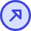 Triangle Arrow Diagonal Upper Right Circle Icon from Core Duo Set