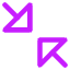 Triangle Arrow Shrink Diagonal Large 2 Icon from Core Neon Set