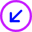 Line Arrow Diagonal Bottom Left Circle Icon from Core Neon Set