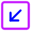 Line Arrow Diagonal Bottom Left Square Icon from Core Neon Set